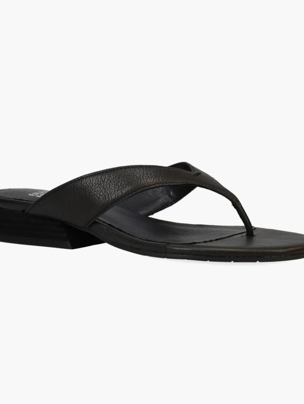 EILEEN FISHER Erika Black Leather Sandals Casual Thong 8.5 NEW